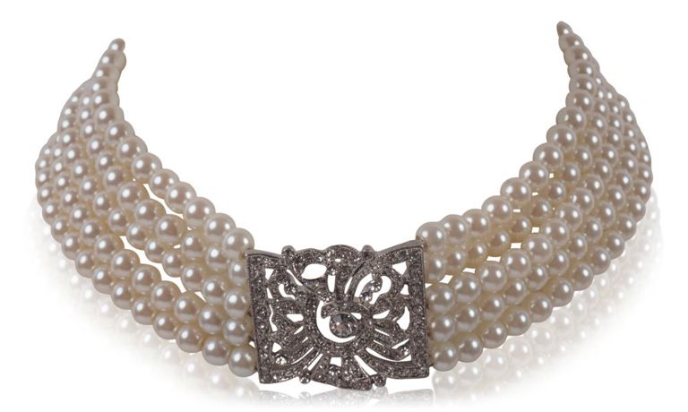 Kenneth Jay Lane faux pearl choker