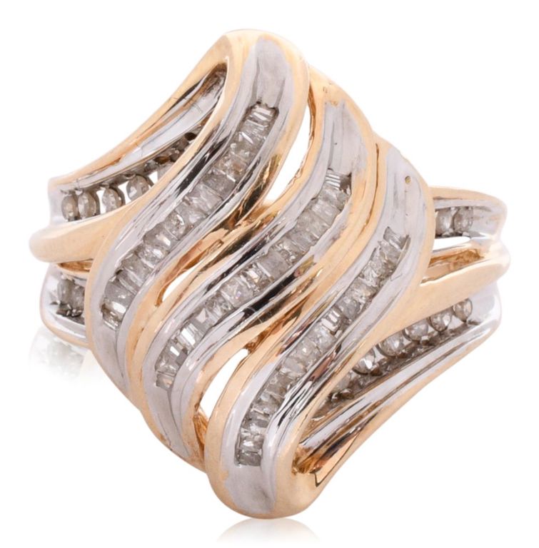 10k yellow gold and diamond ring
