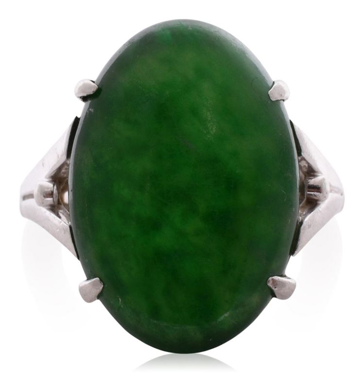 Platinum jade ring