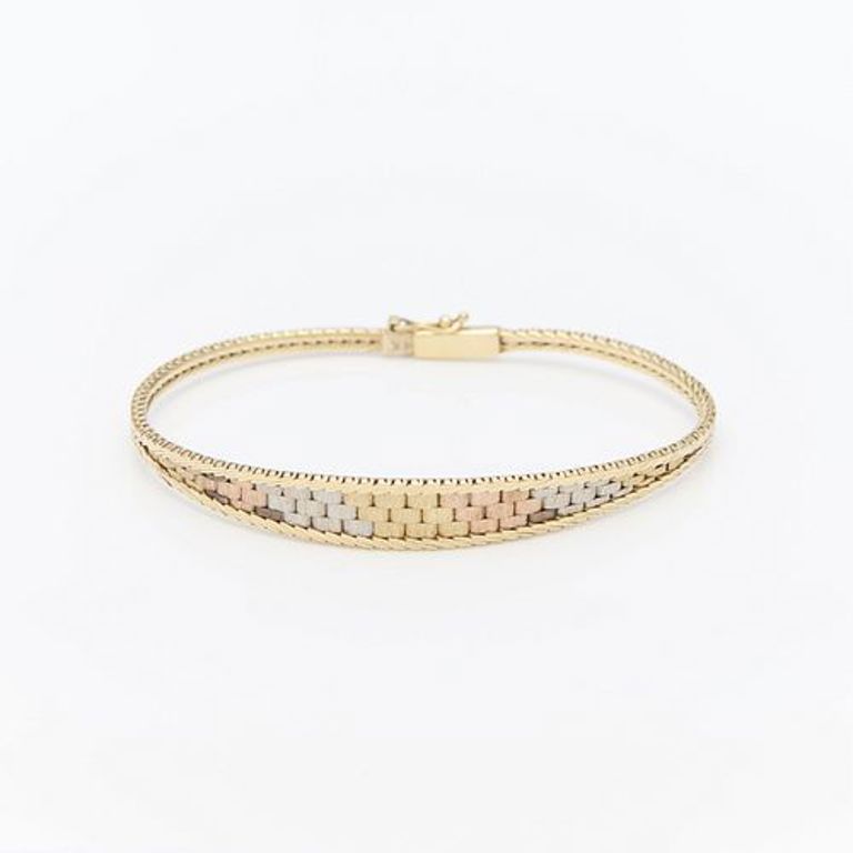 Yellow and white and and rose gold bracelet