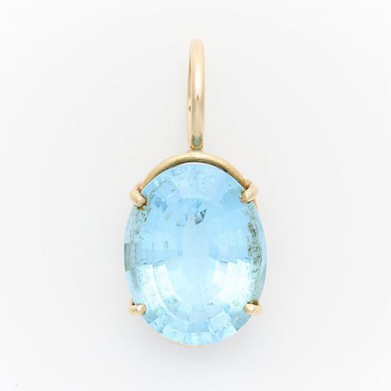 14k yellow gold topaz pendant