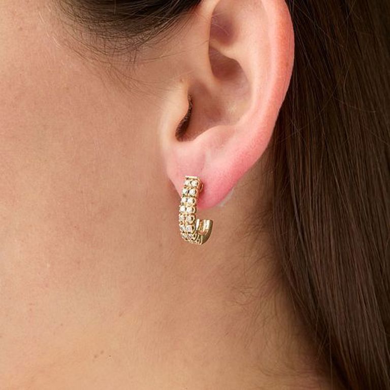 14k yellow gold diamond earring