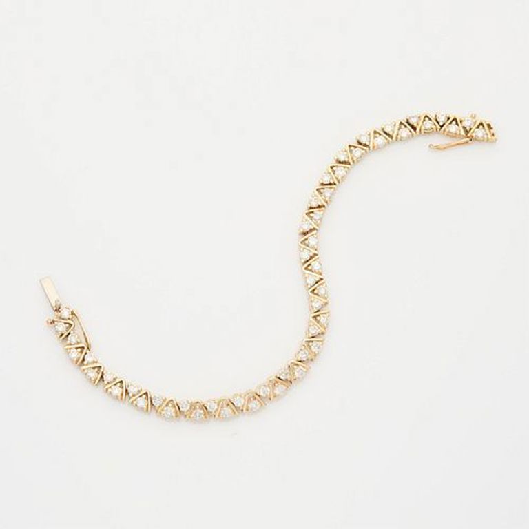 14k yellow gold tennis diamond bracelet