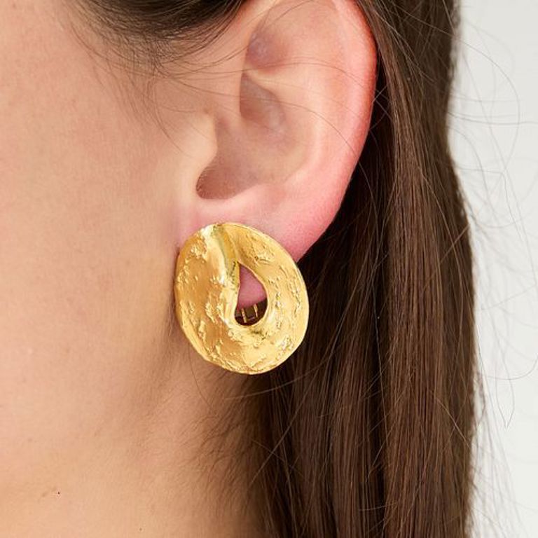 Abstract 14k yellow gold earrings