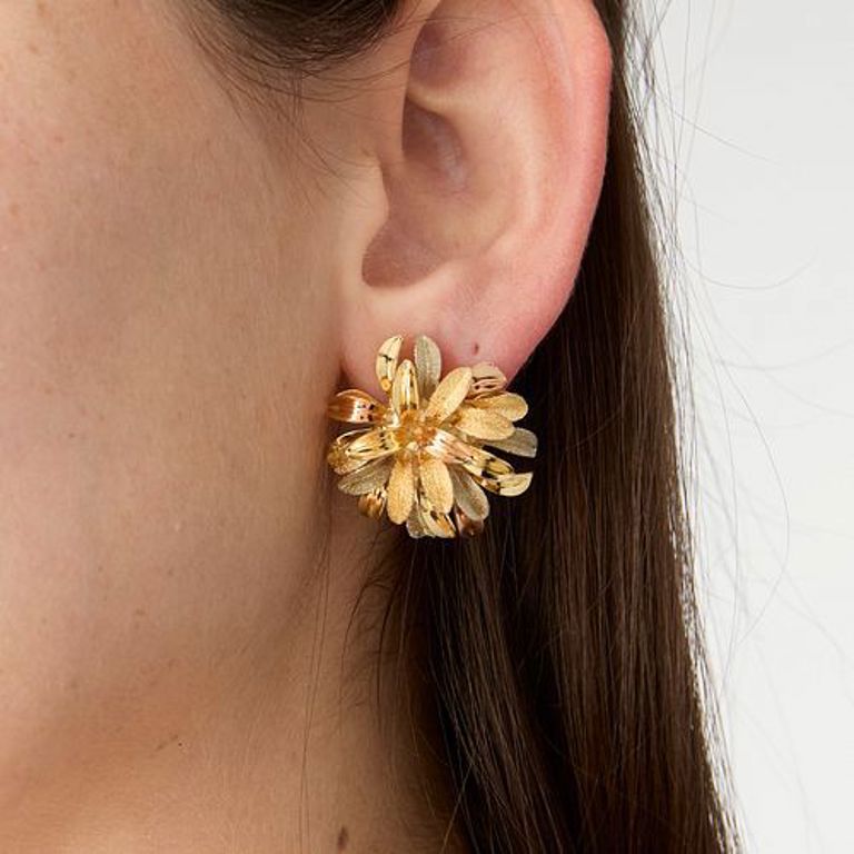 18k tricolor gold earrings
