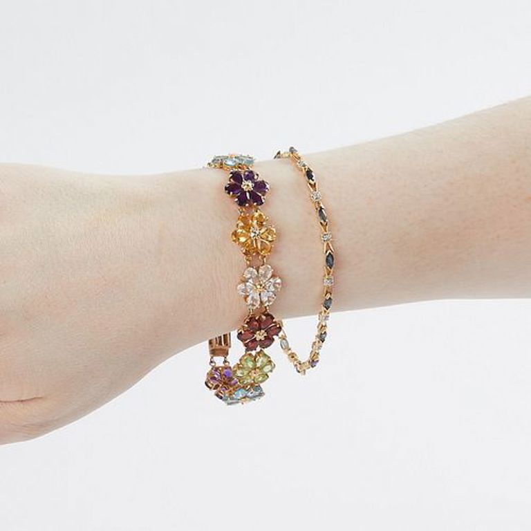 14k yellow gold amethyst bracelet