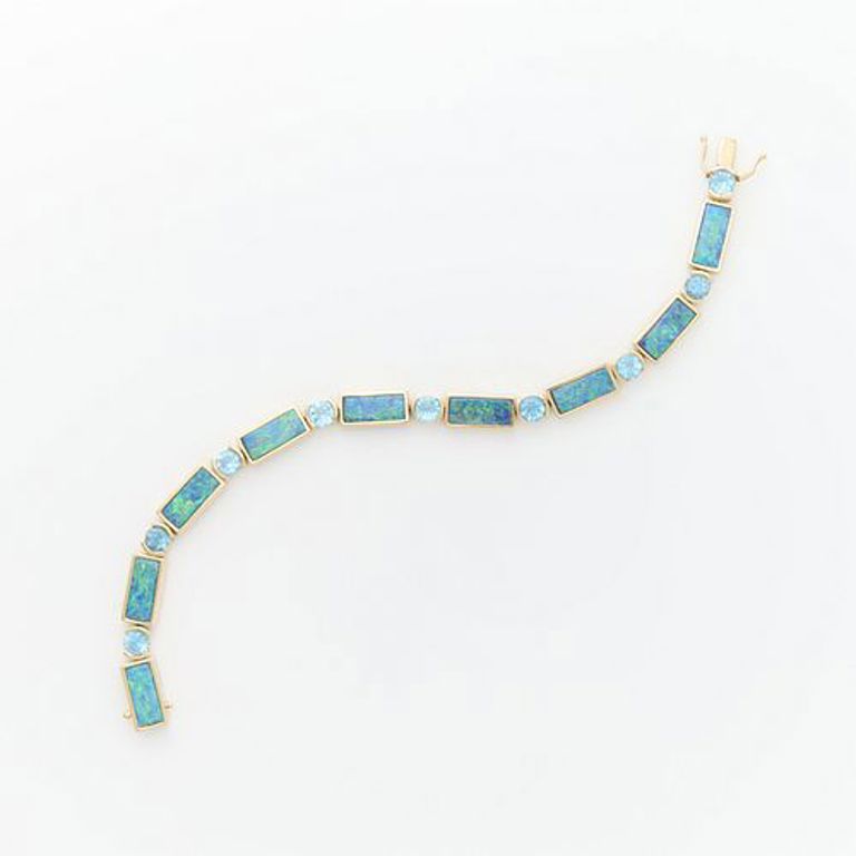 14k yellow gold topaz bracelet