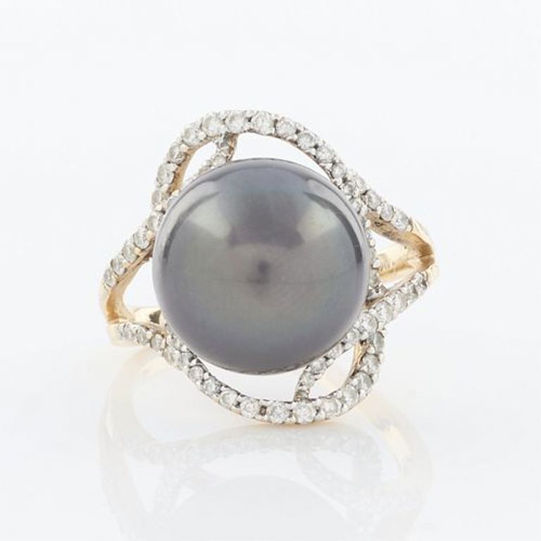 14k yellow gold pearl ring