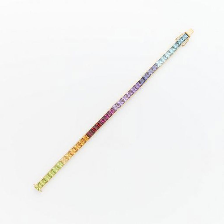 18k gemstone rainbow bracelet
