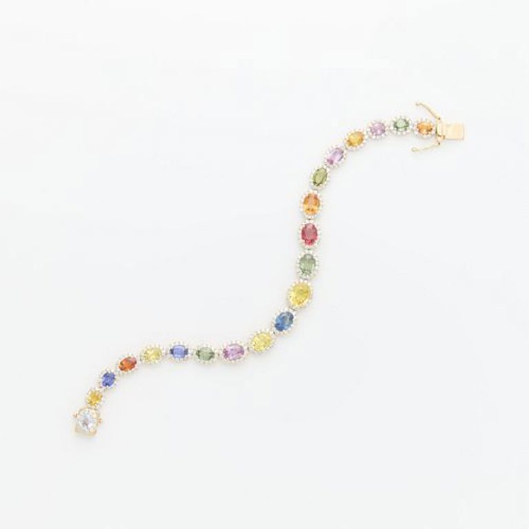 14k yellow gold sapphire bracelet
