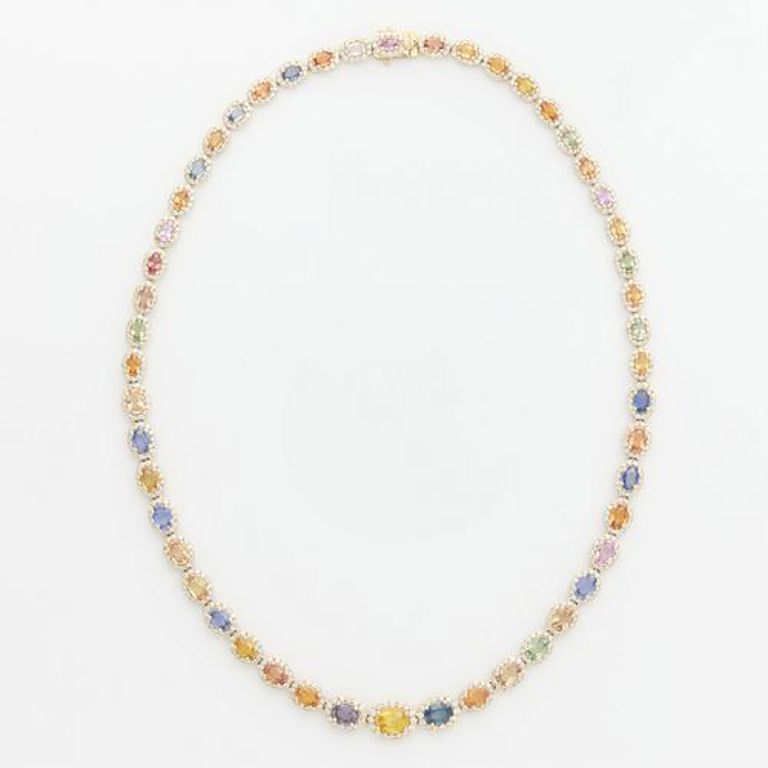 14k yellow gold sapphire necklace