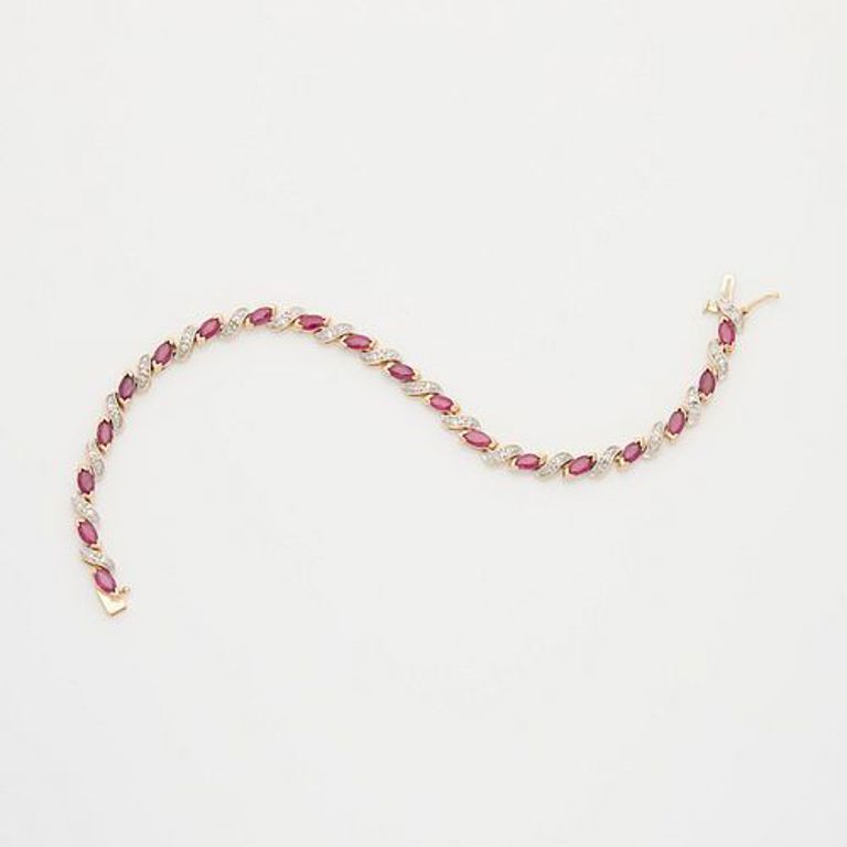 14k yellow gold ruby bracelet