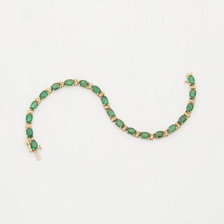 14k yellow gold emeral bracelet