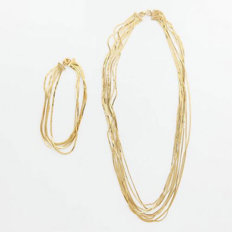 14k yellow gold serpentine jewelry set