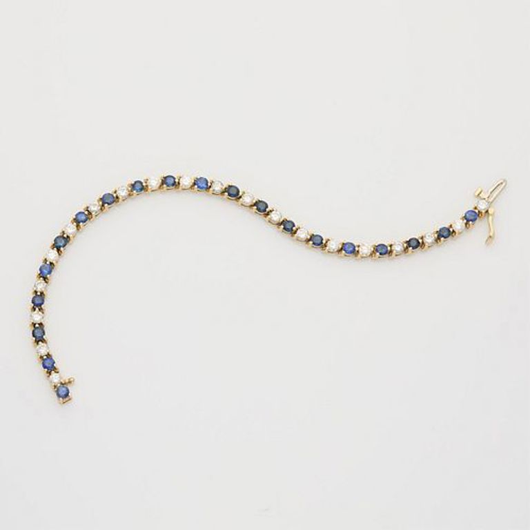 14k yellow gold sapphire bracelet