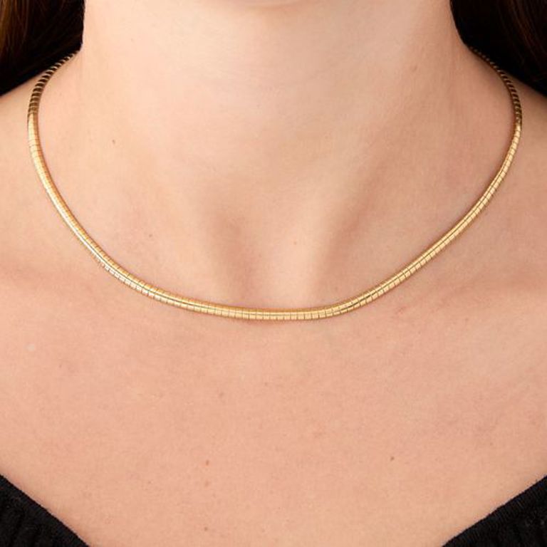 14k yellow gold omega necklace