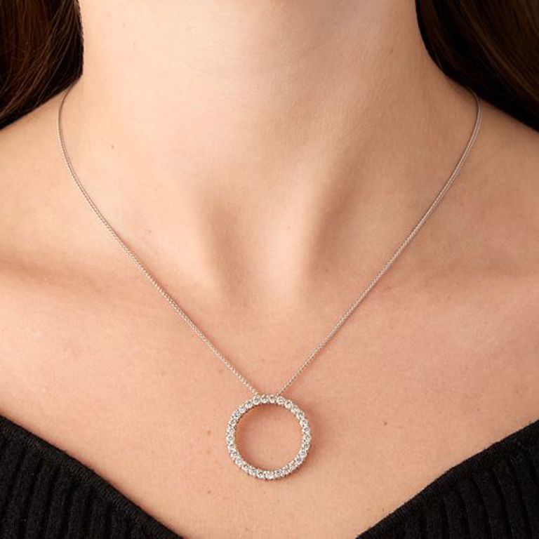 14k white gold diamond pendant