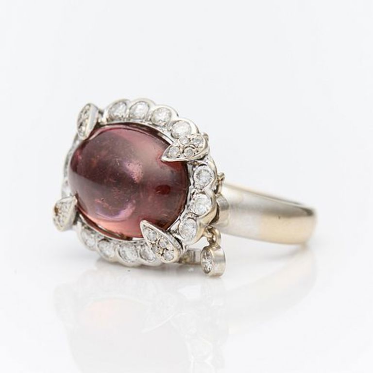 18k white gold tourmaline ring