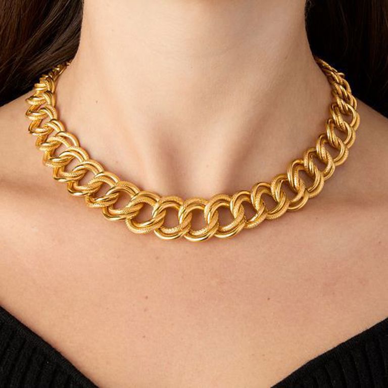 22k gold link necklace