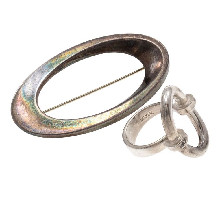 Modernist sterling silver suit