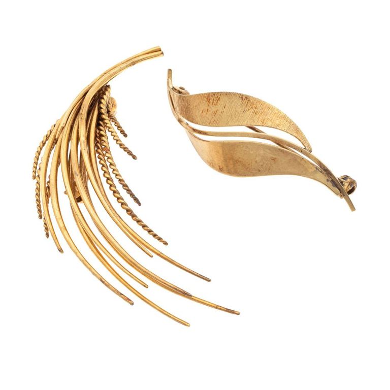 Vintage 14k yellow gold pin collection