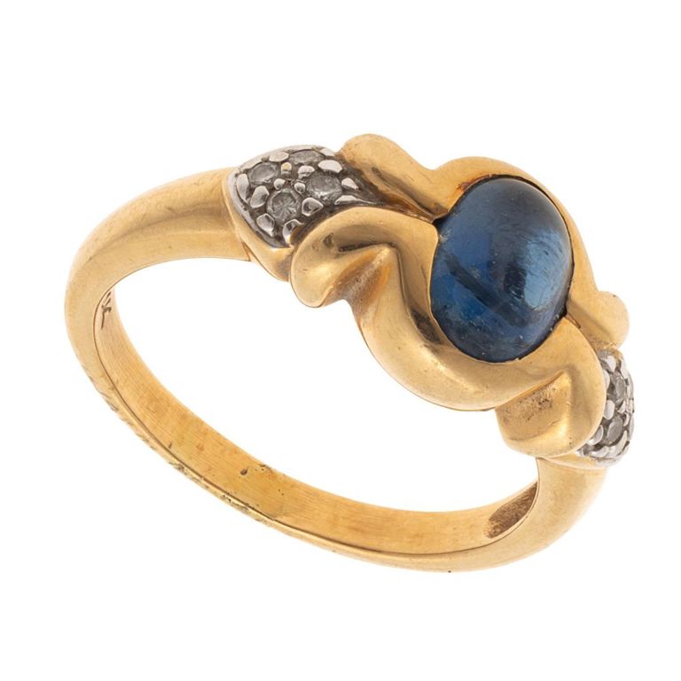 14k yellow gold sapphire ring