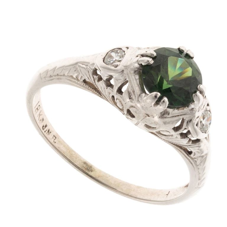 18k white gold sapphire ring