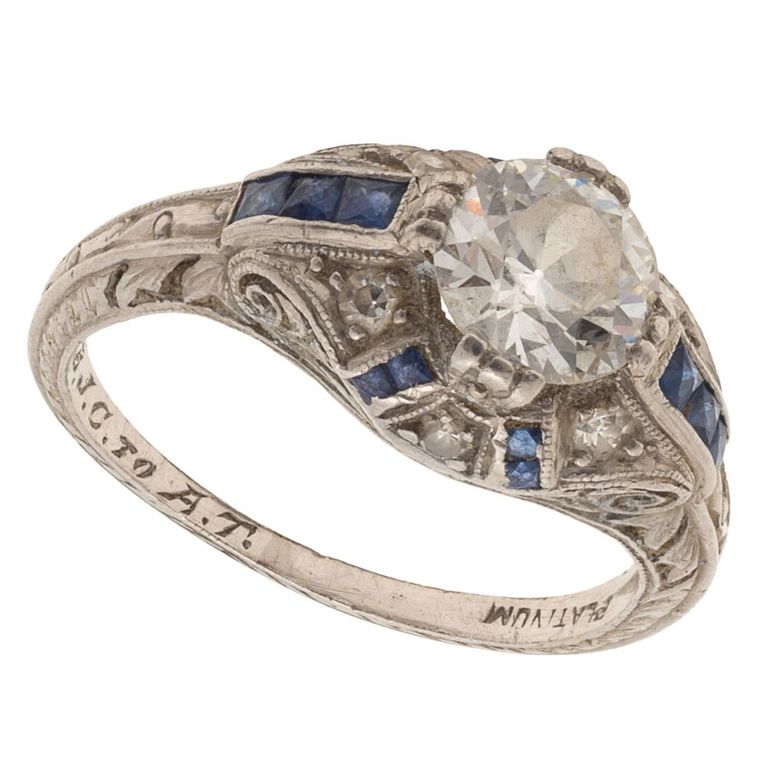 Art Deco platinum diamond ring