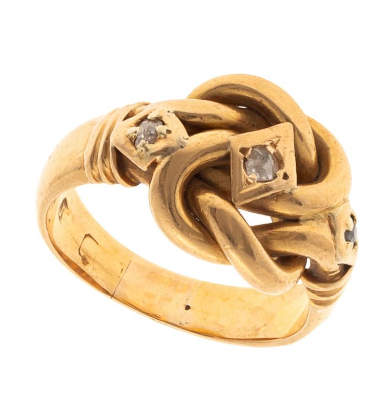 Victorian 18k yellow gold diamond ring