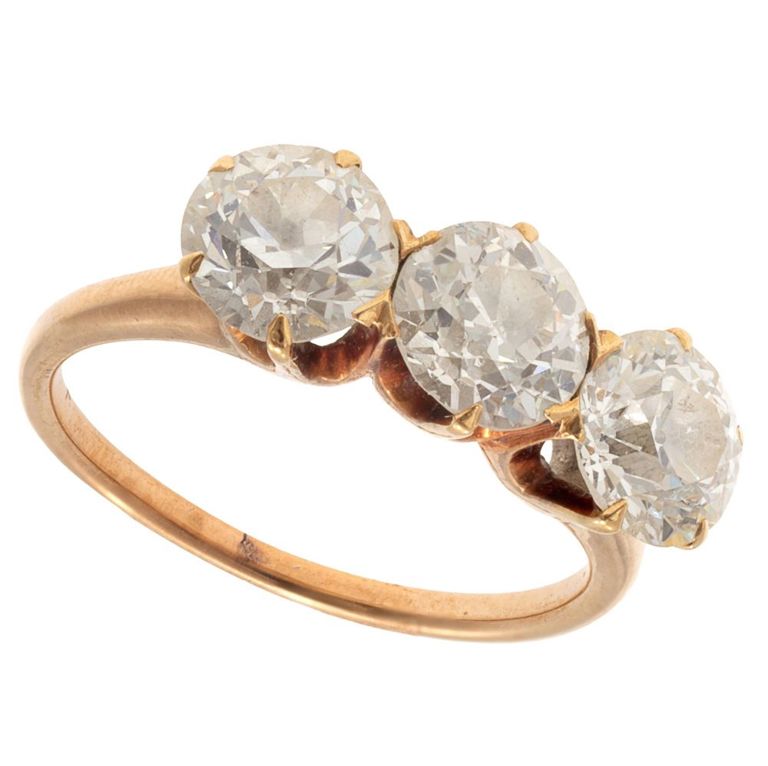 Antique 14k rose gold diamond ring