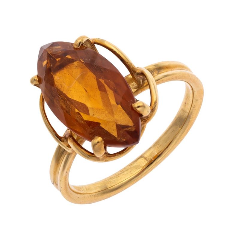 18k yellow gold citrine ring
