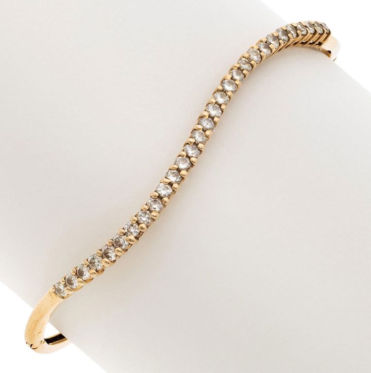 14k yellow gold hinged diamond bracelet