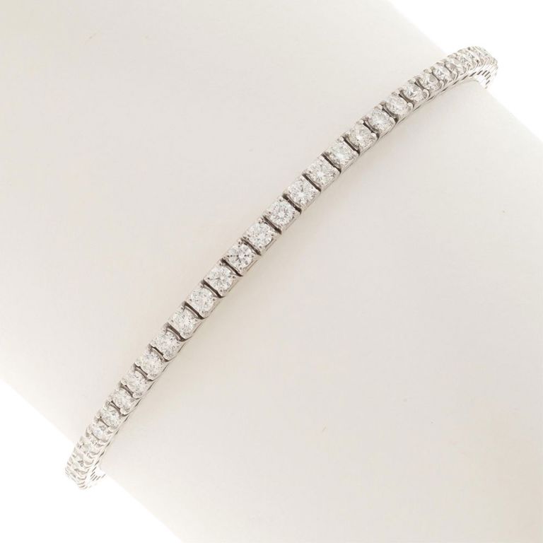 14k white gold line diamond bracelet