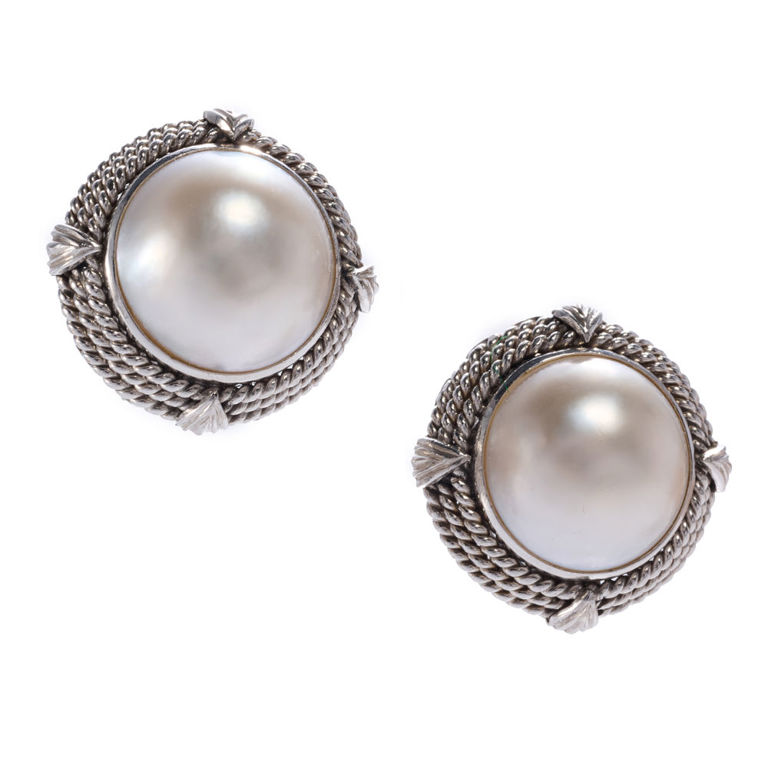 18k gold pearl earrings