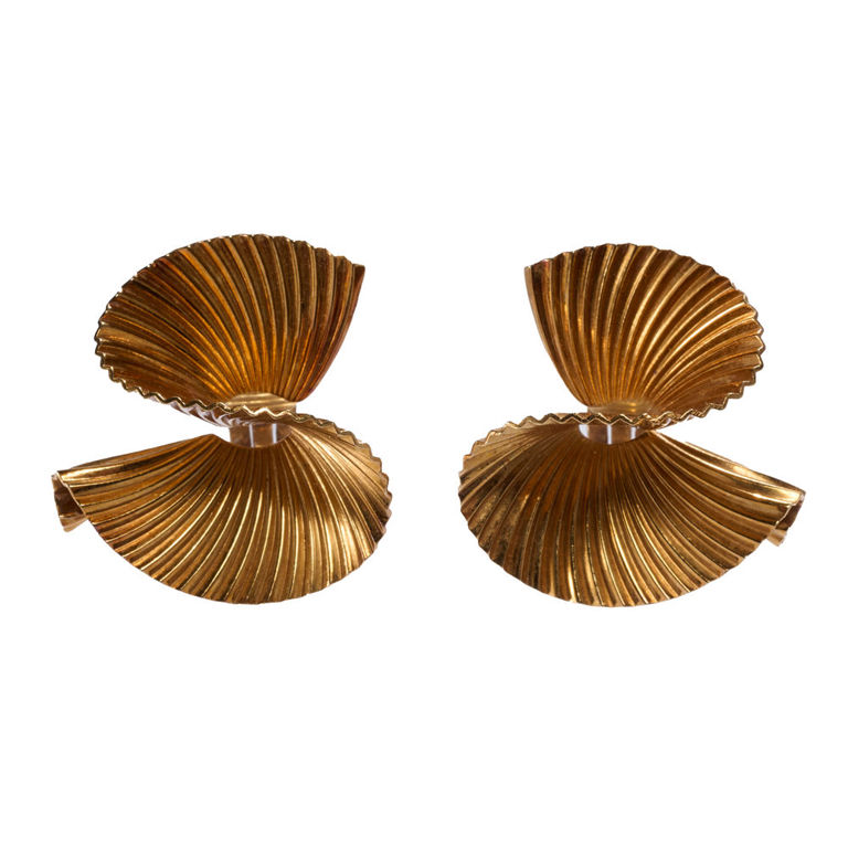 Tiffany & Co 18k gold swirl ear clips