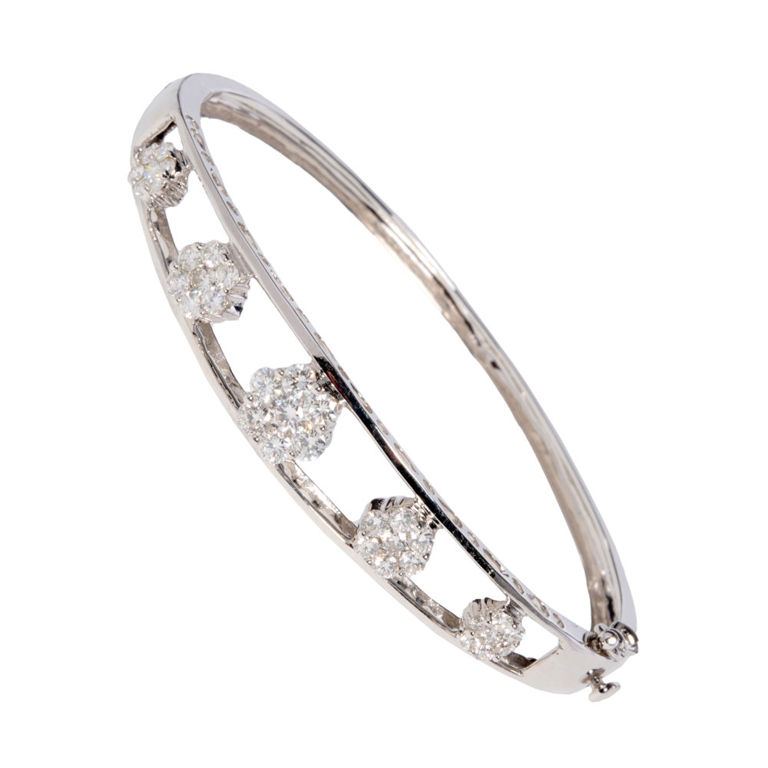 14k gold bangle diamond bracelet