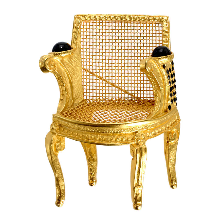 Vintage Karl Lagerfeld jeweled armchair brooch