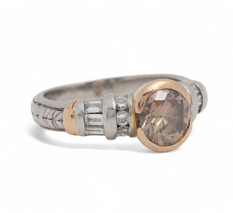 18k gold and platinum diamond ring