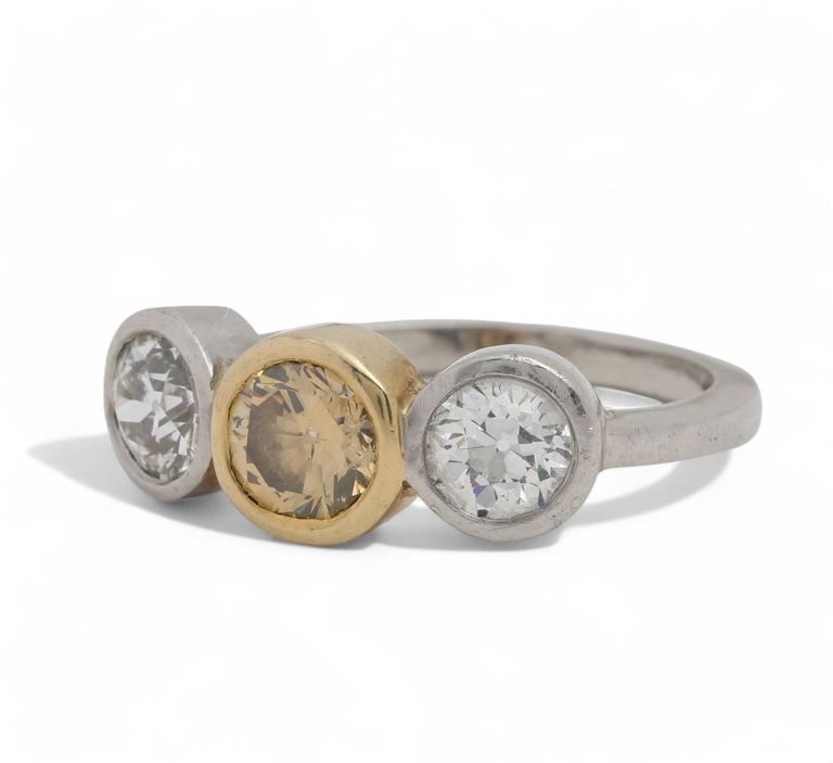 18k gold and platinum diamond ring