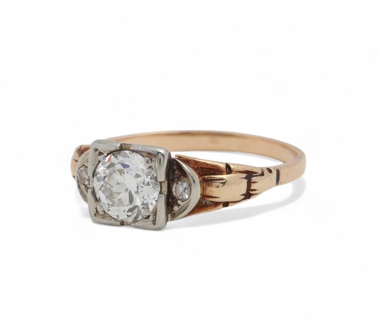 14k gold and platinum diamond ring