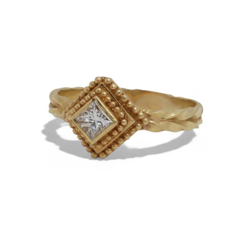 Diamond and gold ring