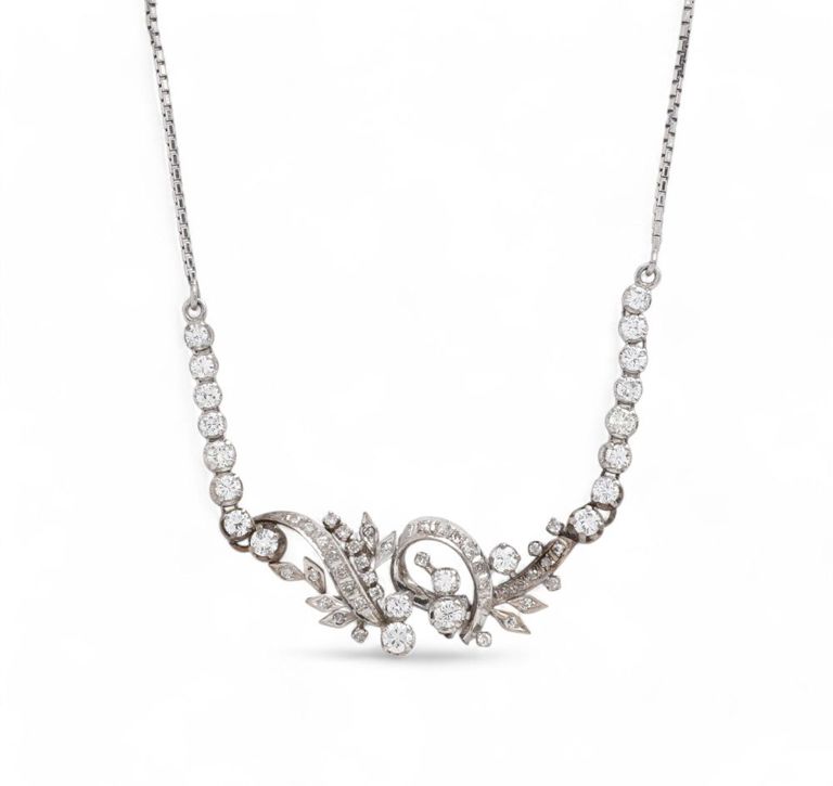 White gold diamond necklace