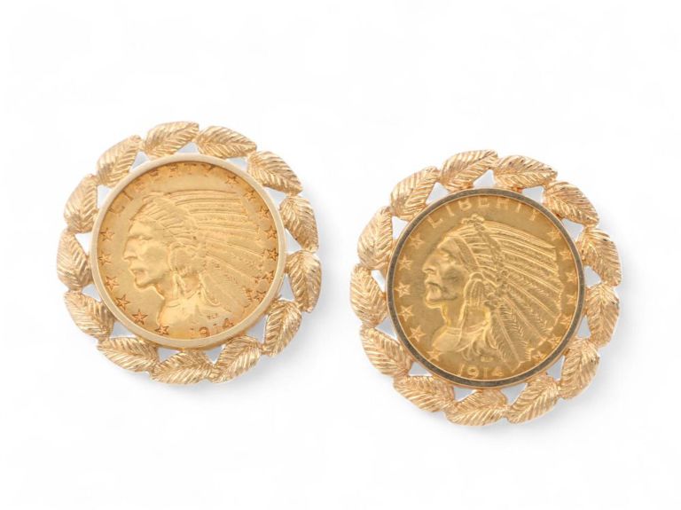 14k gold American coin cufflinks