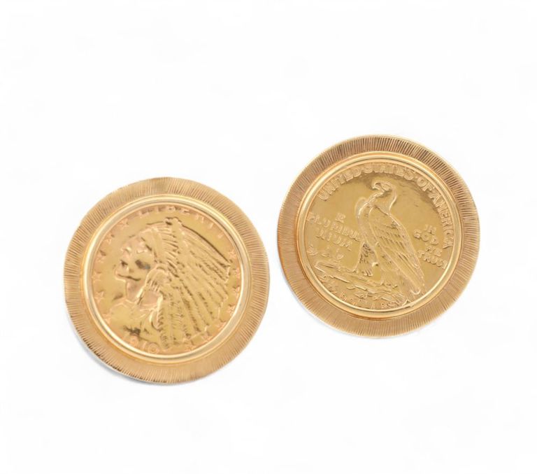 Indian Head 18k gold coin cufflinks