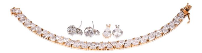 Group of simulated diamond jewelry