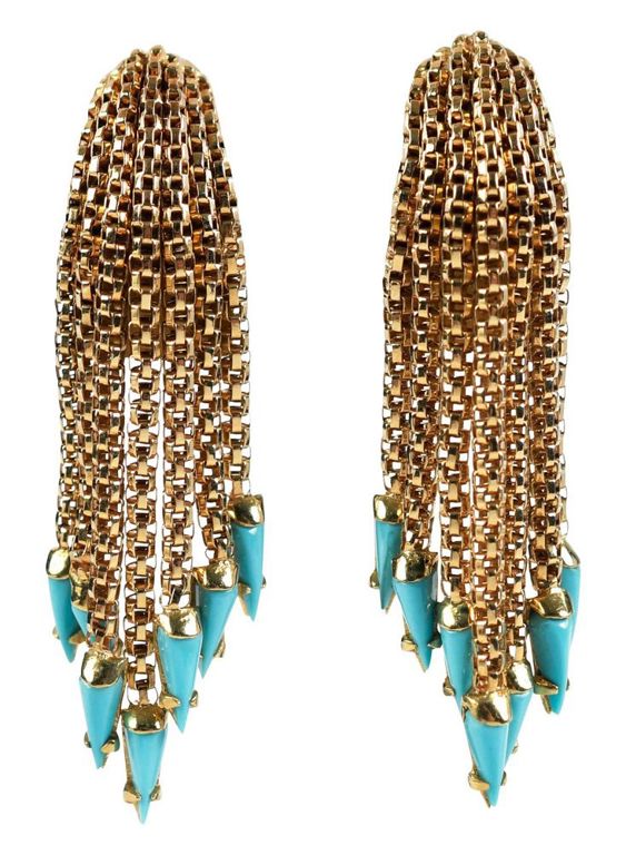 18k turquoise cascade earrings