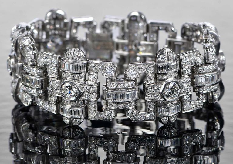Platinum Art Deco diamond bracelet