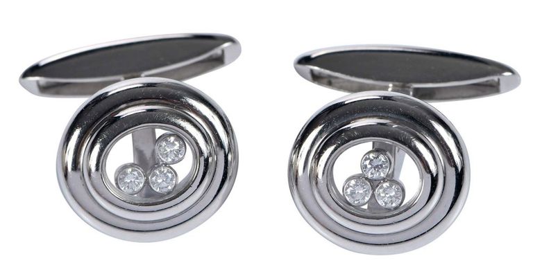 White gold diamond cufflinks