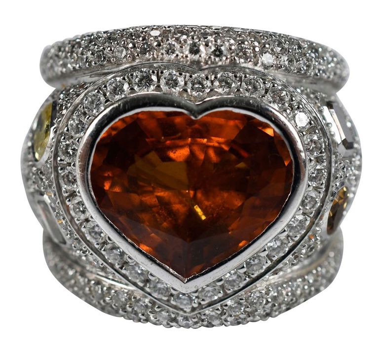 White gold sapphire ring