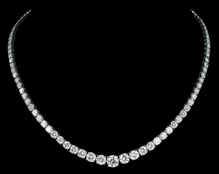 White gold diamond necklace